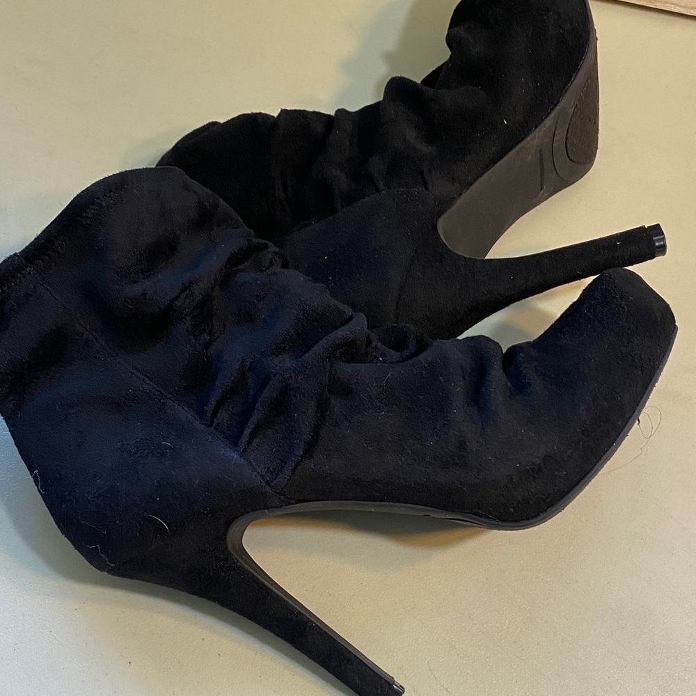 BCBGeneration Black Slouchy Suede Ankle Boots - Picture 6 of 6